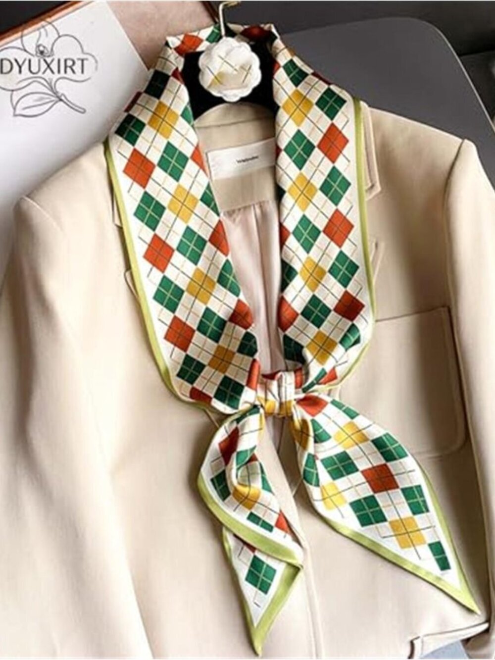 Scarf Purse Handle Neck Satin Scarfs For Bag Lightweight Silky Long Multicolor